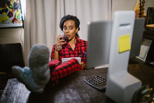 Image of a woman learning online