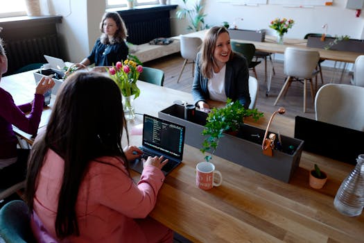 Women in tech internship meeting