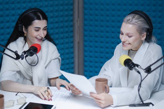 A woman listening to a podcast while exercising