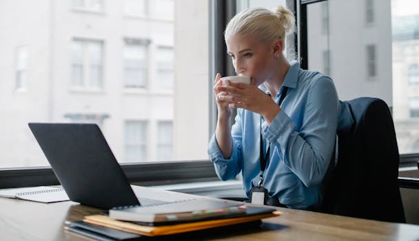 A woman taking a break during work hours