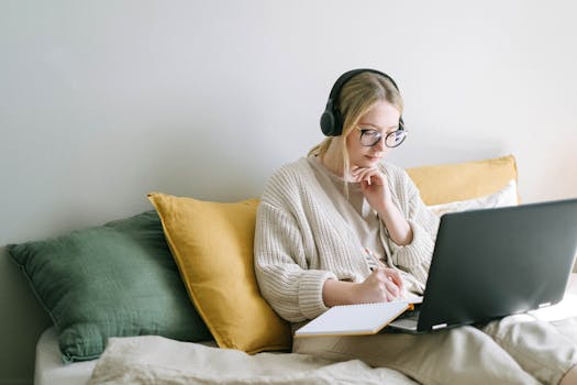 woman working on her laptop