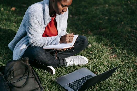 A woman studying for a tech certification exam