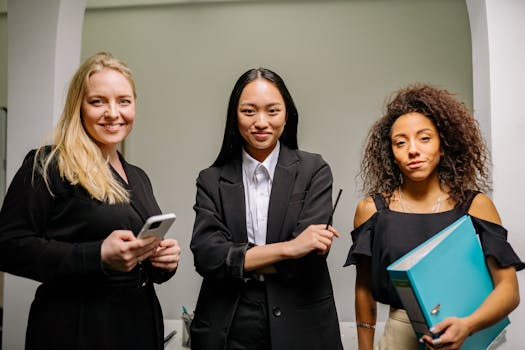 A diverse group of women networking online