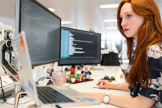 Women participating in a coding boot camp