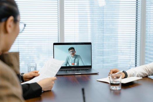 Team meeting via video conference