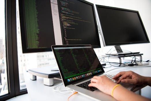 beginner coding on a laptop
