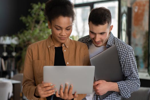 women collaborating on a tech project