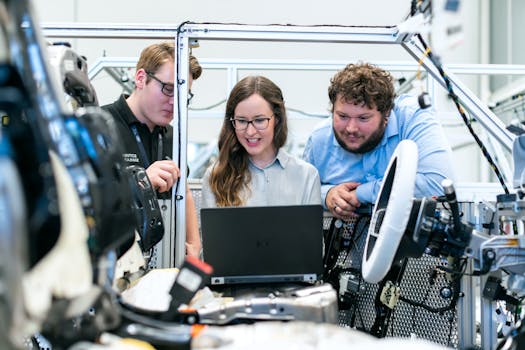 women collaborating in a tech workshop
