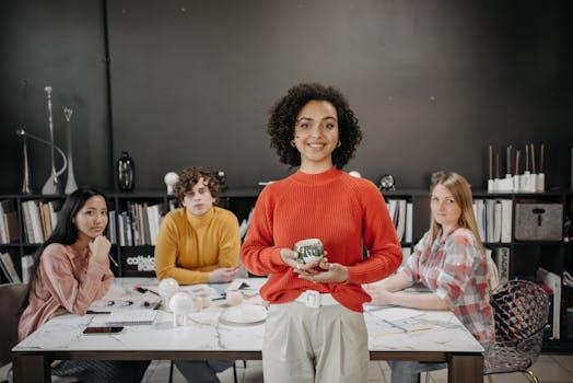 group of diverse women in technology brainstorming